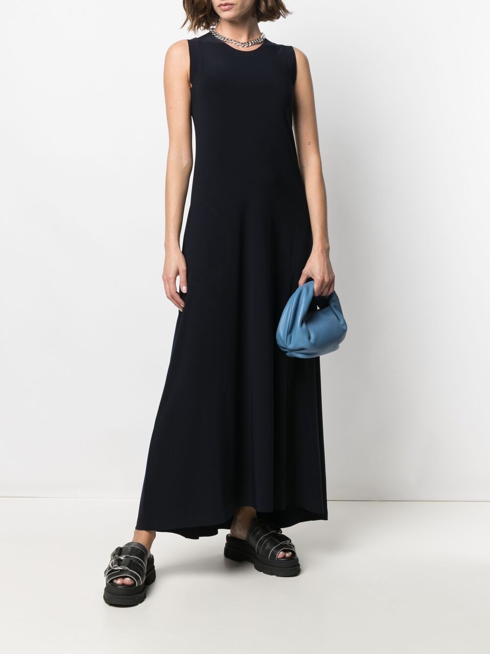 Norma Kamali Blue Sleeveless Long Dress