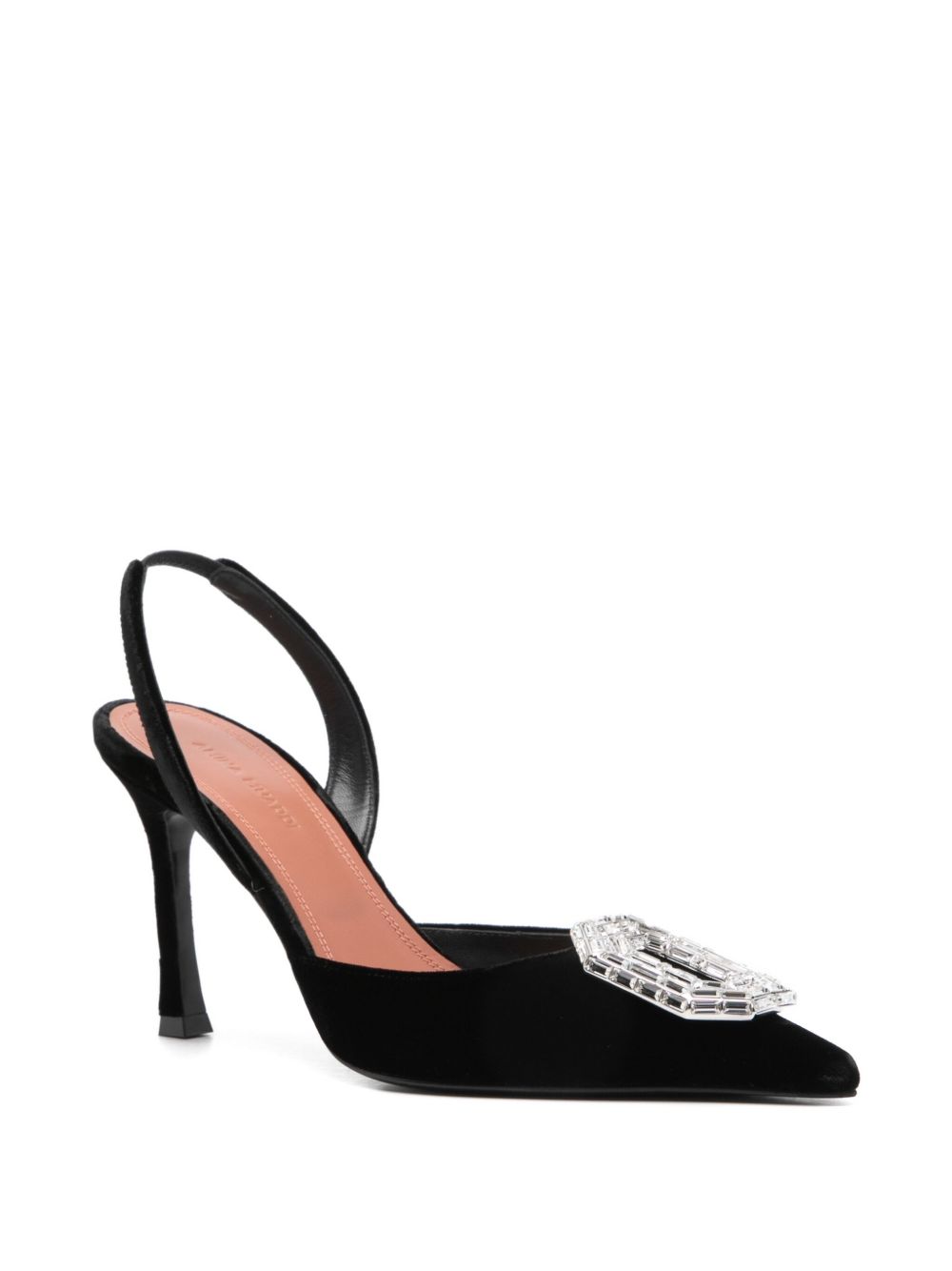 Amina Muaddi Black Medium Heel Pumps