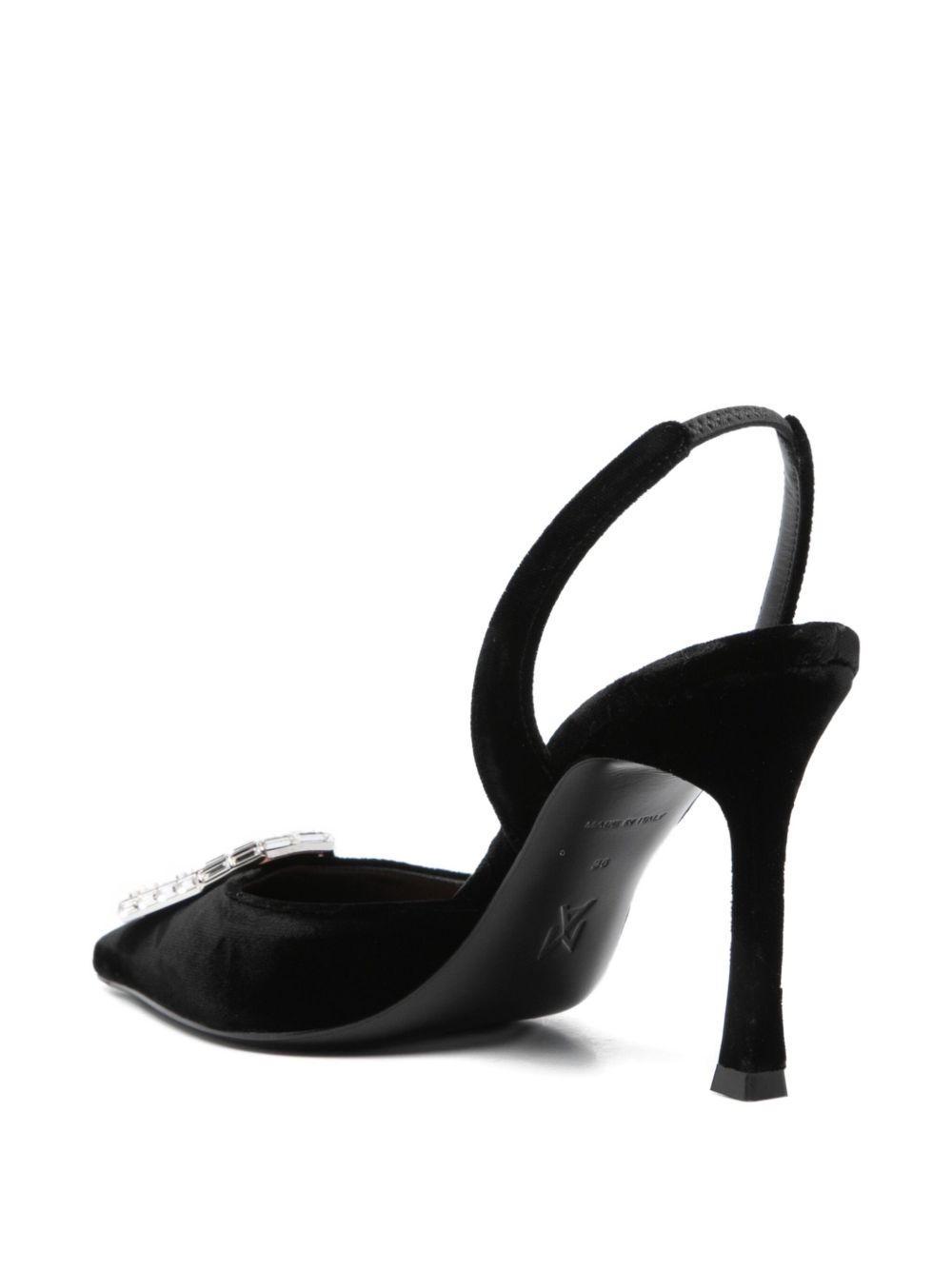 Amina Muaddi Black Medium Heel Pumps