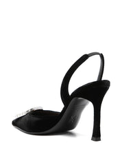 Amina Muaddi Black Medium Heel Pumps