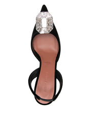 Amina Muaddi Black Medium Heel Pumps