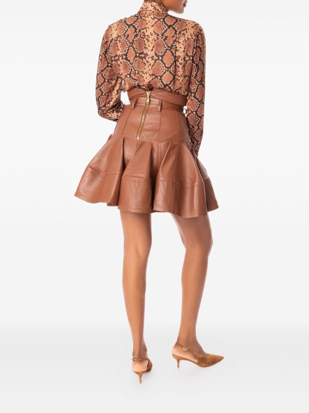 Zimmermann Brown Leather Skirt
