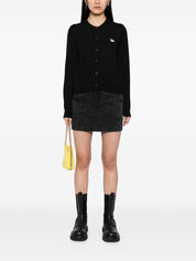 Maison Kitsuné Black Wool Button Cardigan