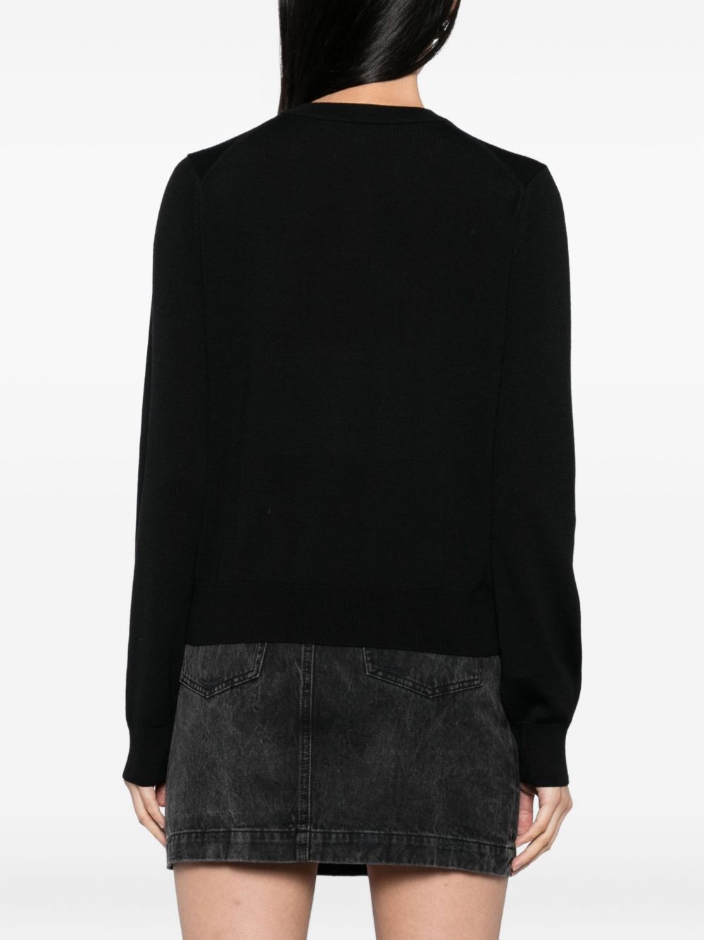 Maison Kitsuné Black Wool Button Cardigan