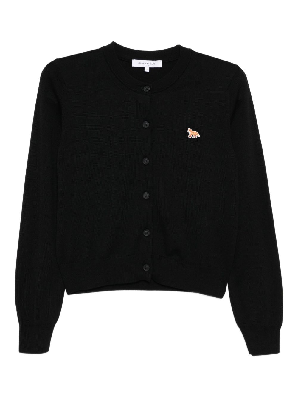 Maison Kitsuné Black Wool Button Cardigan