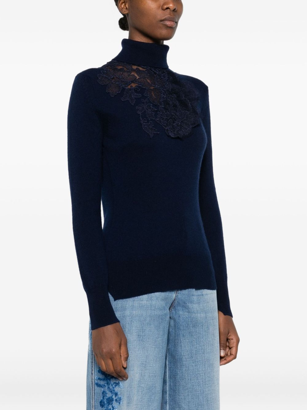 Ermanno Scervino Blue Wool Sweater