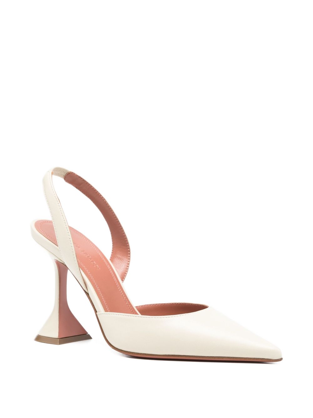 Amina Muaddi Beige Medium Heel