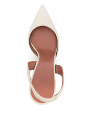 Amina Muaddi Beige Medium Heel