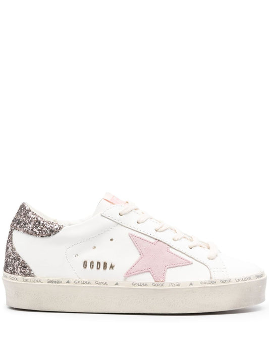 Golden Goose Pink Hi Star Leather Flatform Sneakers
