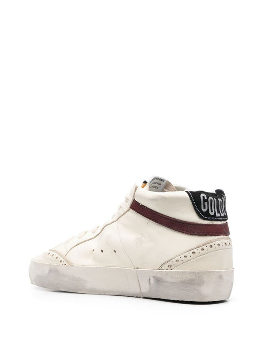 Golden Goose White Mid Star Leather Sneakers