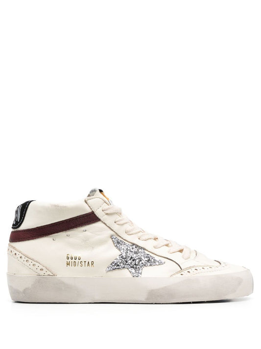 Golden Goose White Mid Star Leather Sneakers