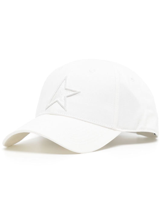 Golden Goose Hats Beige — Embroidered Cotton Baseball Cap