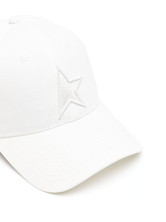 Golden Goose Hats Beige — Embroidered Cotton Baseball Cap