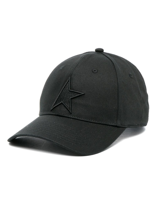Golden Goose Black Logo Cotton Baseball Cap