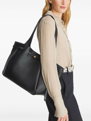 Tory Burch Black Leather Shopper — Romy Tote