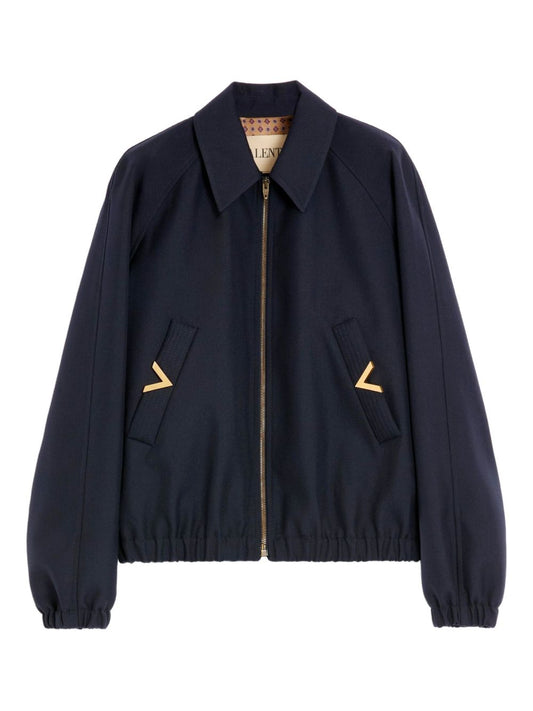 Valentino Blue Jacket — Slim Wool‑Blend Blouson