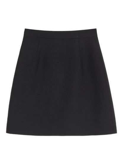 Valentino Black Skirt — Wool VLogo Signature
