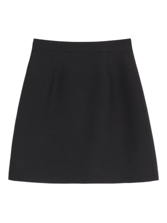 Valentino Black Skirt — Wool VLogo Signature