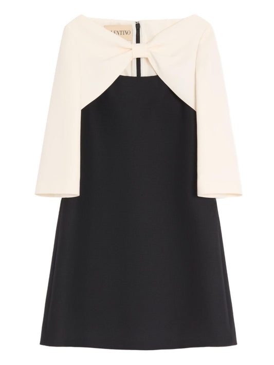 Valentino Dresses Black — Wool & Silk Mini with Bow