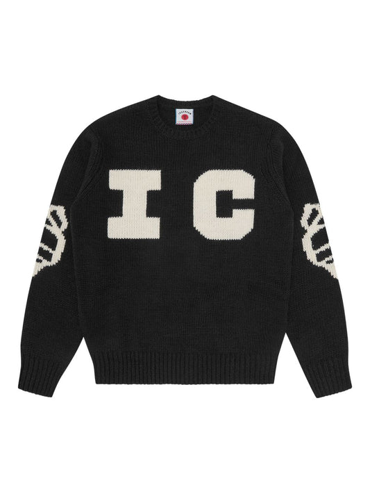 Running Dog Wool‑Blend Sweater — Black Men’s Knit