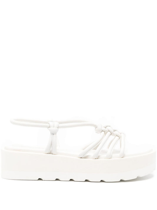 Gianvito Rossi Sandals White — Knotted Hebe Platform