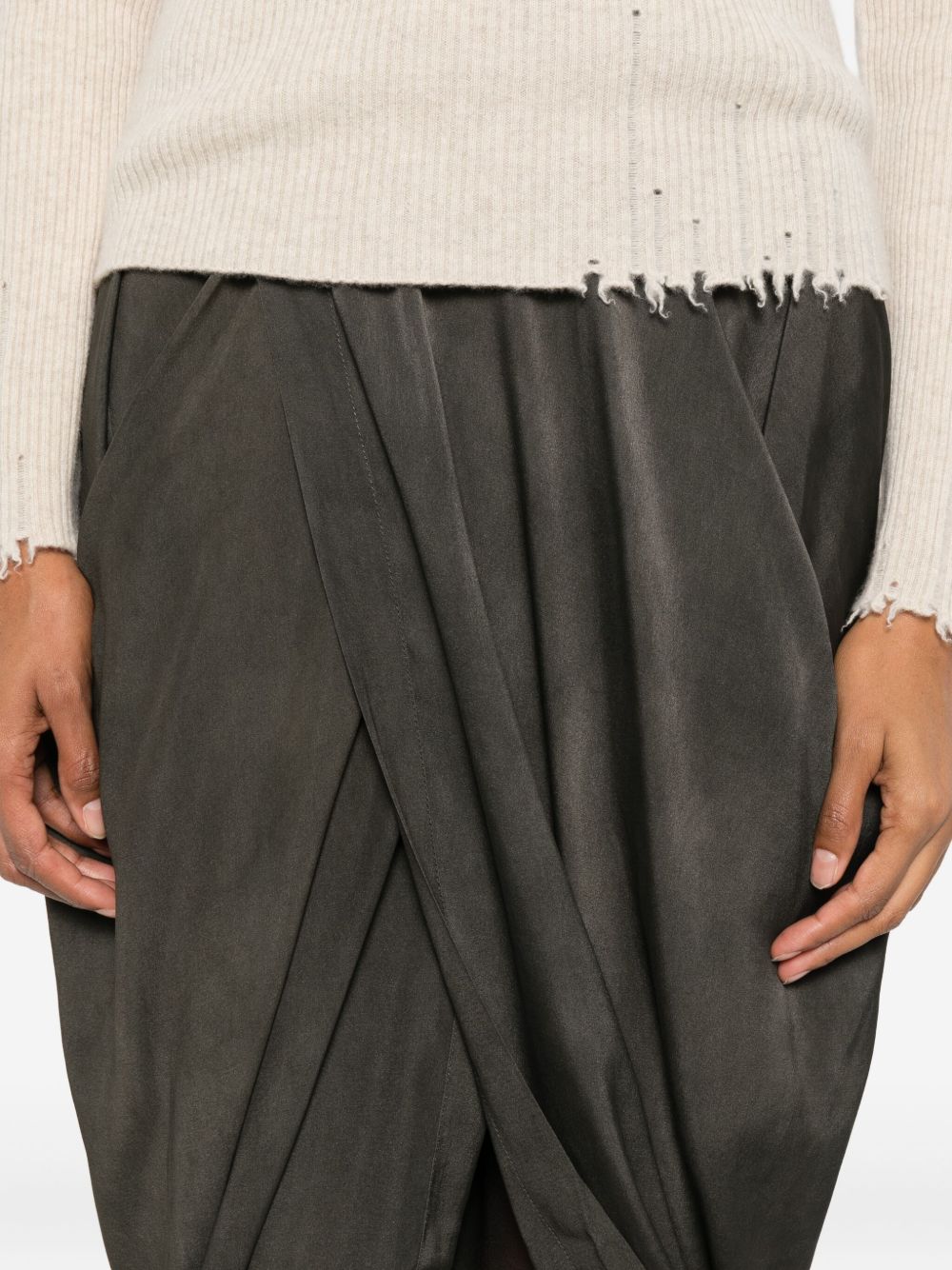 Uma Wang Grey Skirt in Refined Wool Blend