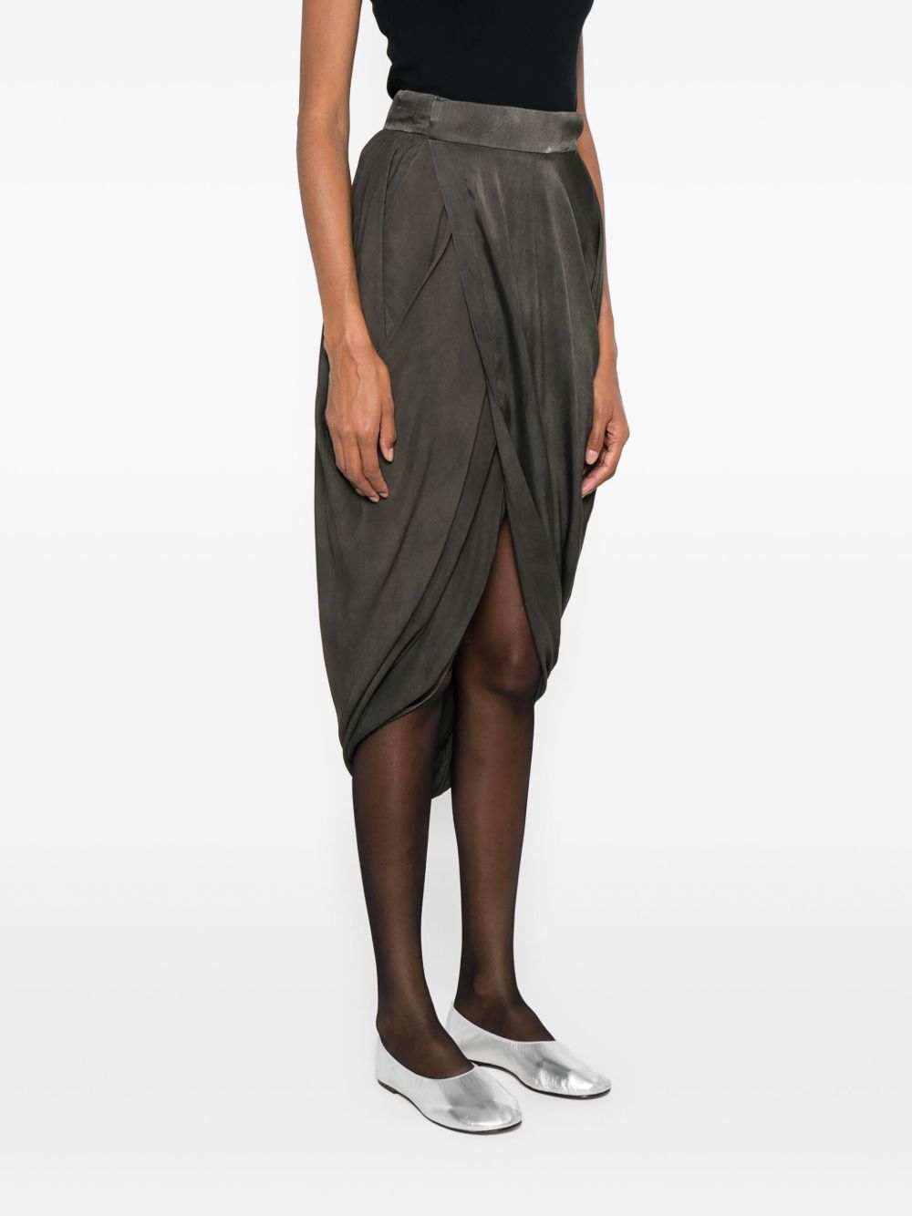 Uma Wang Grey Skirt in Refined Wool Blend
