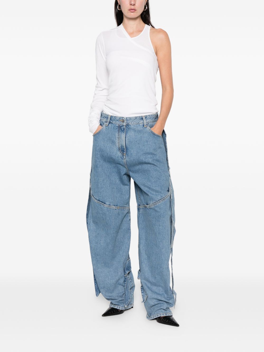 Maternity Panelled Jeans — The Attico Clear Blue