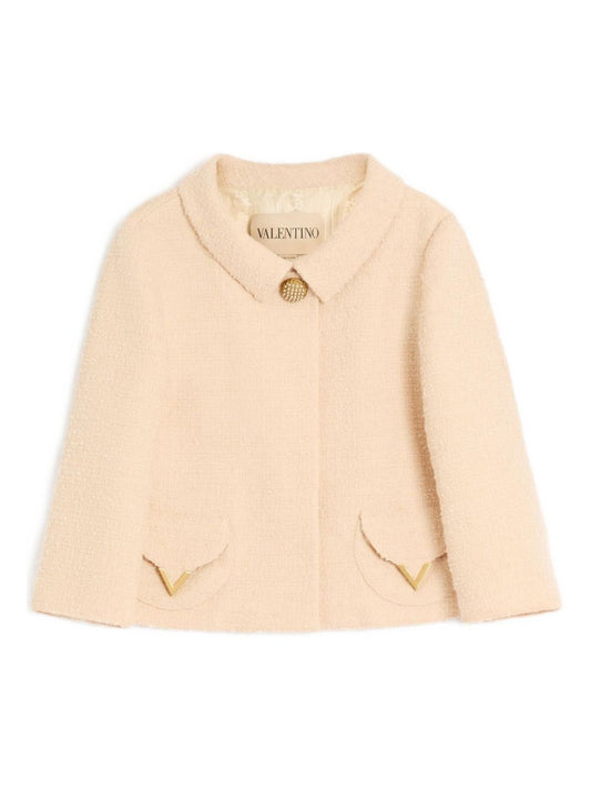 Valentino VLogo Wool Jacket — Beige Tailored Jacket