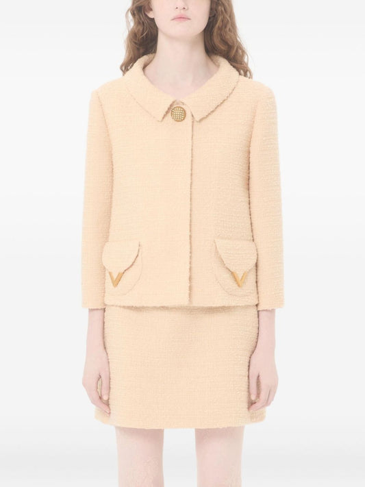 Valentino VLogo Wool Jacket — Beige Tailored Jacket