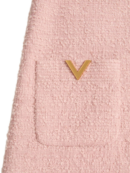 Valentino Pink Wool Short Dress — Tailored Simplicity