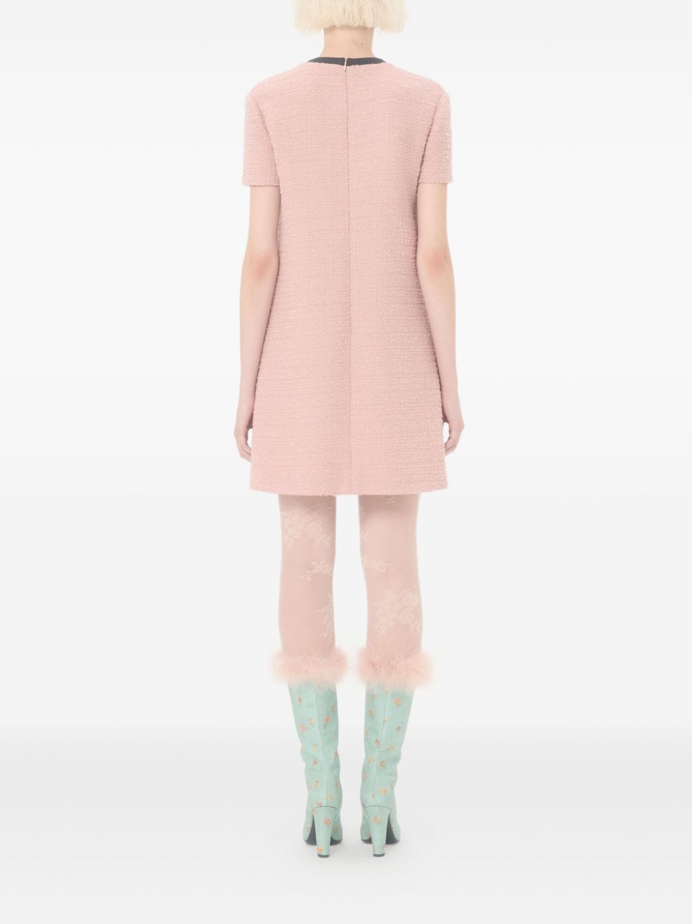 Valentino Pink Wool Short Dress — Tailored Simplicity