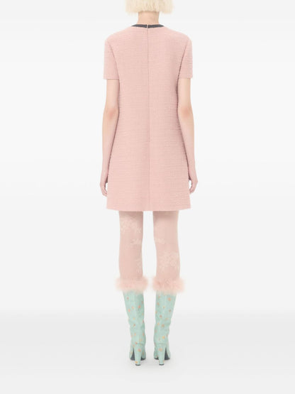 Valentino Pink Wool Short Dress — Tailored Simplicity