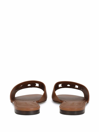 Dolce & Gabbana Leather Brown Sandals for Women
