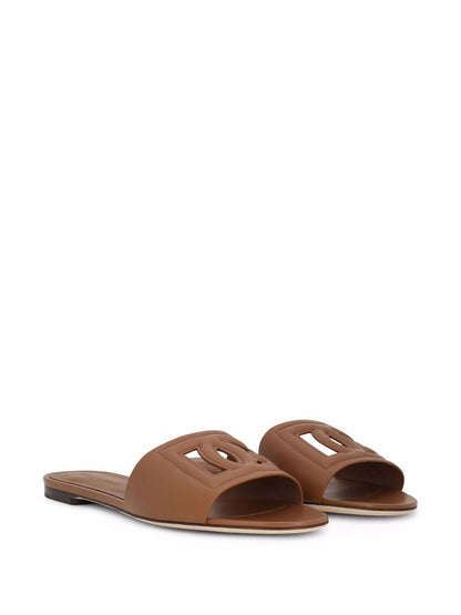 Dolce & Gabbana Leather Brown Sandals for Women