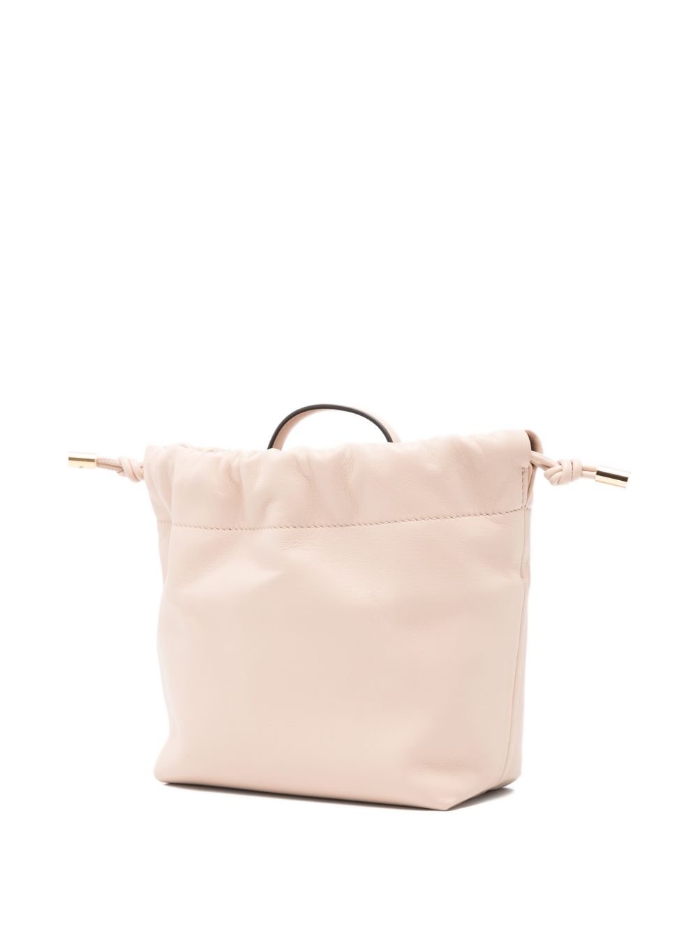 Chloé Pink Leather Clutch — Top Handle Drawstring