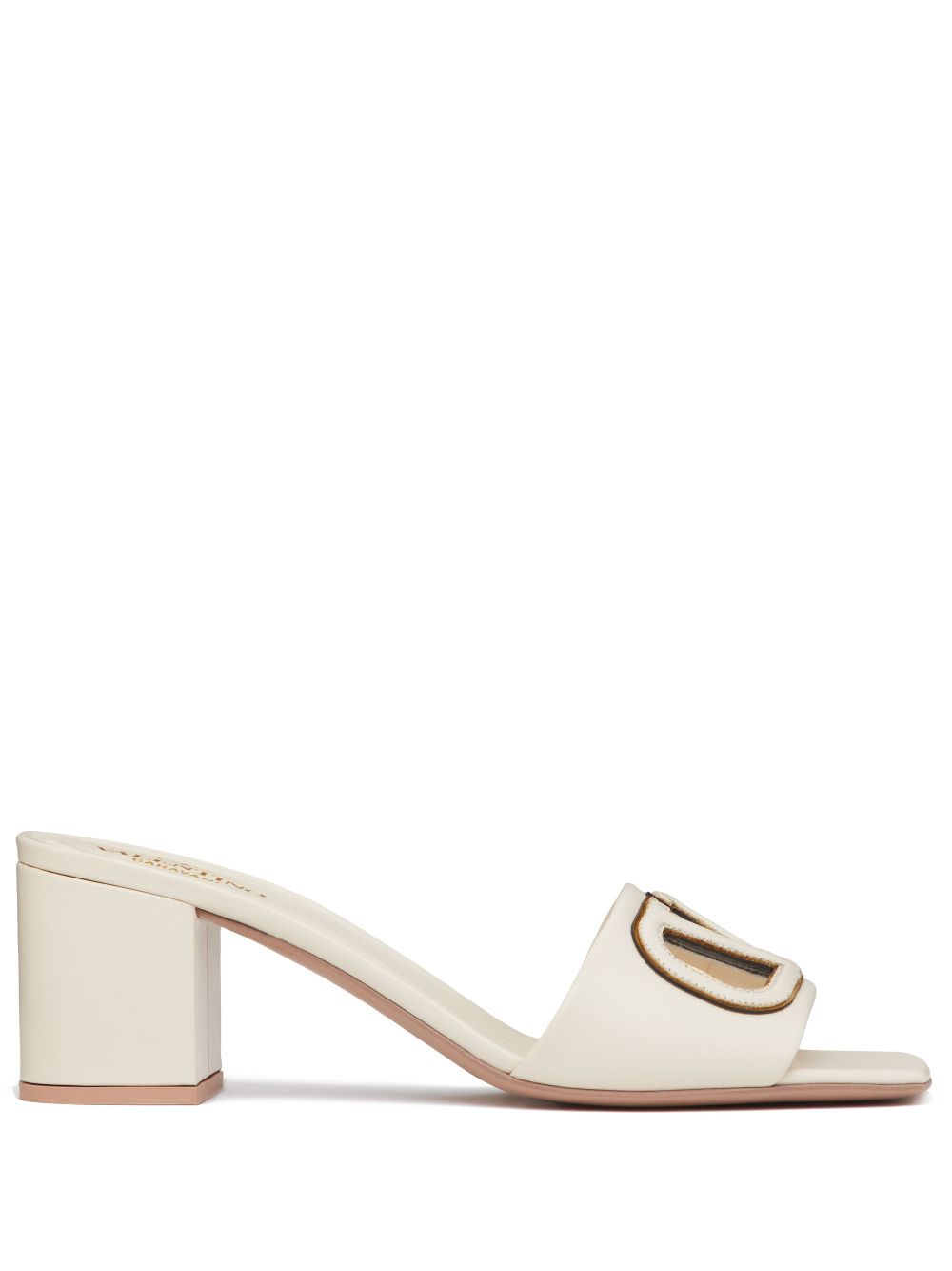 Valentino Garavani Sandals Ivory — VLogo Mid Heel
