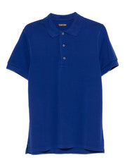 Tom Ford Cotton‑Blend Polo — Royal Blue Piqué