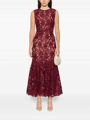 Self‑portrait Dresses Bordeaux — Silk Lace Evening Dress