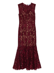 Self‑portrait Dresses Bordeaux — Silk Lace Evening Dress