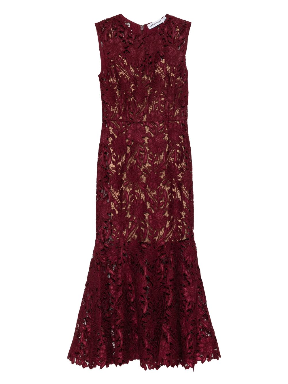 Self‑portrait Dresses Bordeaux — Silk Lace Evening Dress