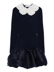 Self‑Portrait Blue Dresses — Silk Mini for Women