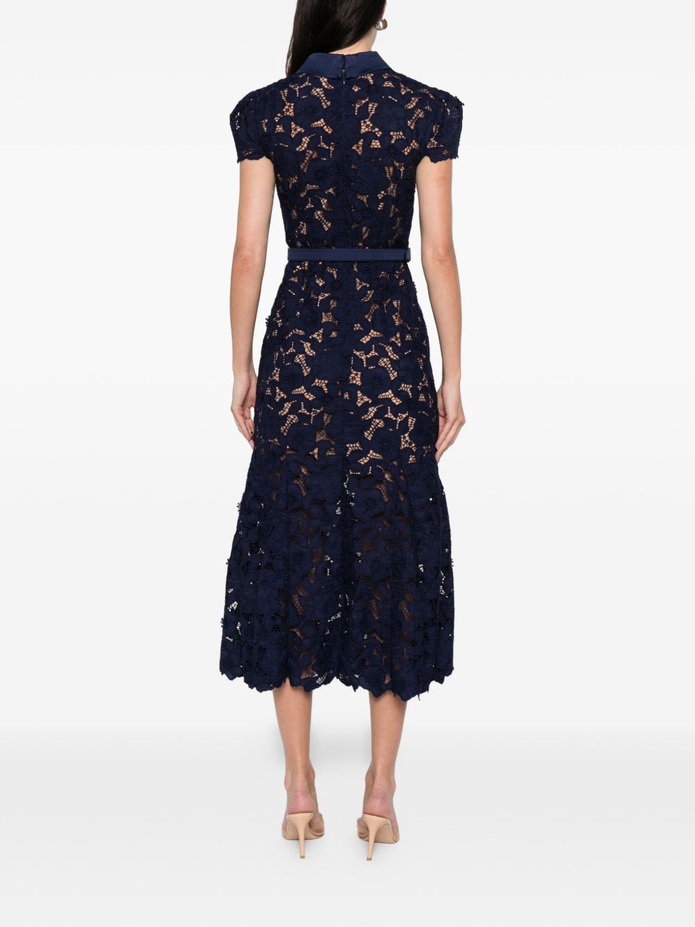Self‑Portrait Blue Lace Midi Dress