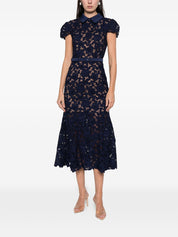 Self‑Portrait Blue Lace Midi Dress
