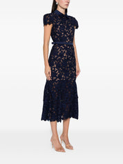 Self‑Portrait Blue Lace Midi Dress