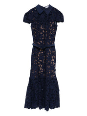 Self‑Portrait Blue Lace Midi Dress