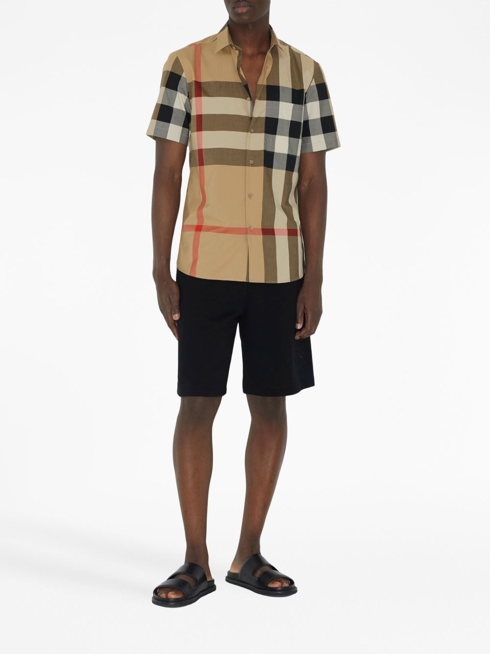 Burberry Beige Cotton Check Shirt for Men