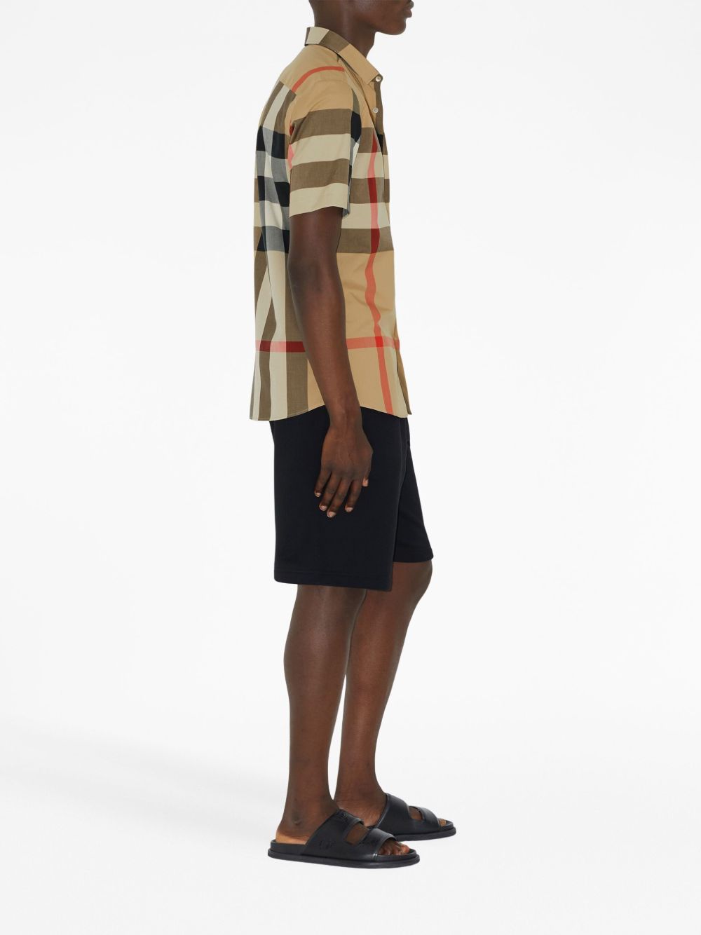 Burberry Beige Cotton Check Shirt for Men