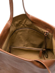 Leather Brown Shopper Bag — BEA MOMBAERS Timeless Elegance