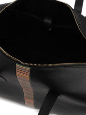 Paul Smith Black Leather Signature Stripe Day Holdall — New